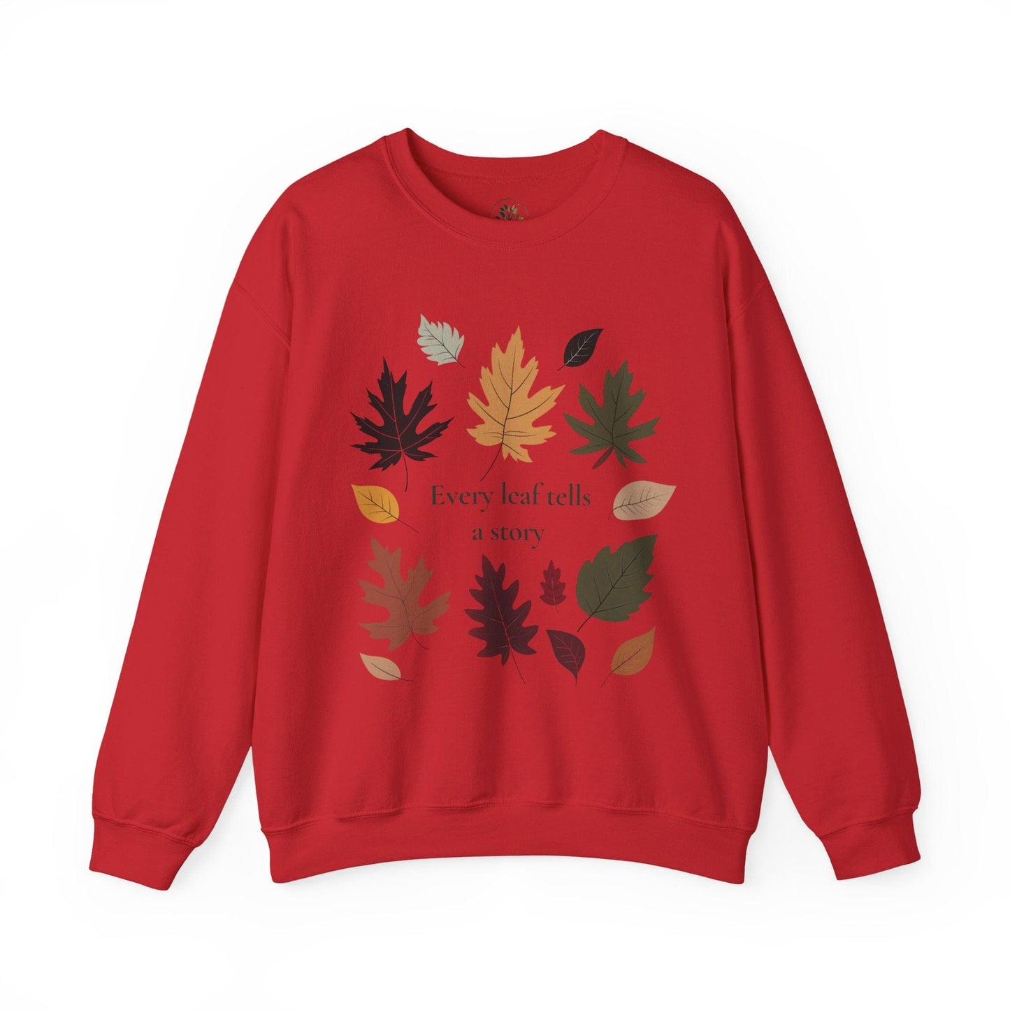 Red | Every Leaf tells a Story Sweatshirt, front view