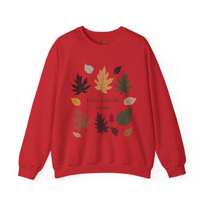 Red | Every Leaf tells a Story Sweatshirt, front view