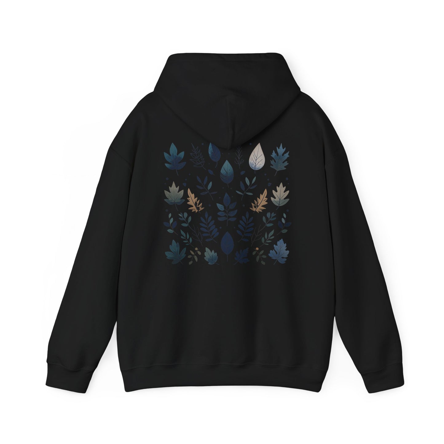 Black | Botanical Harmony Hoodie, back design view