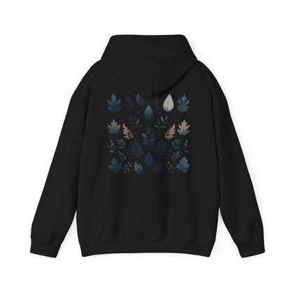 Black | Botanical Harmony Hoodie, back design view