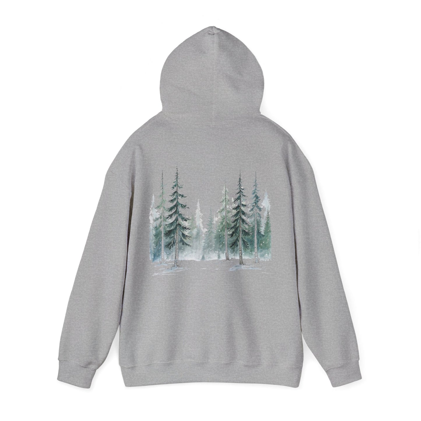 Sport Grey | Snowfall Forest Hoodie, back view 2
