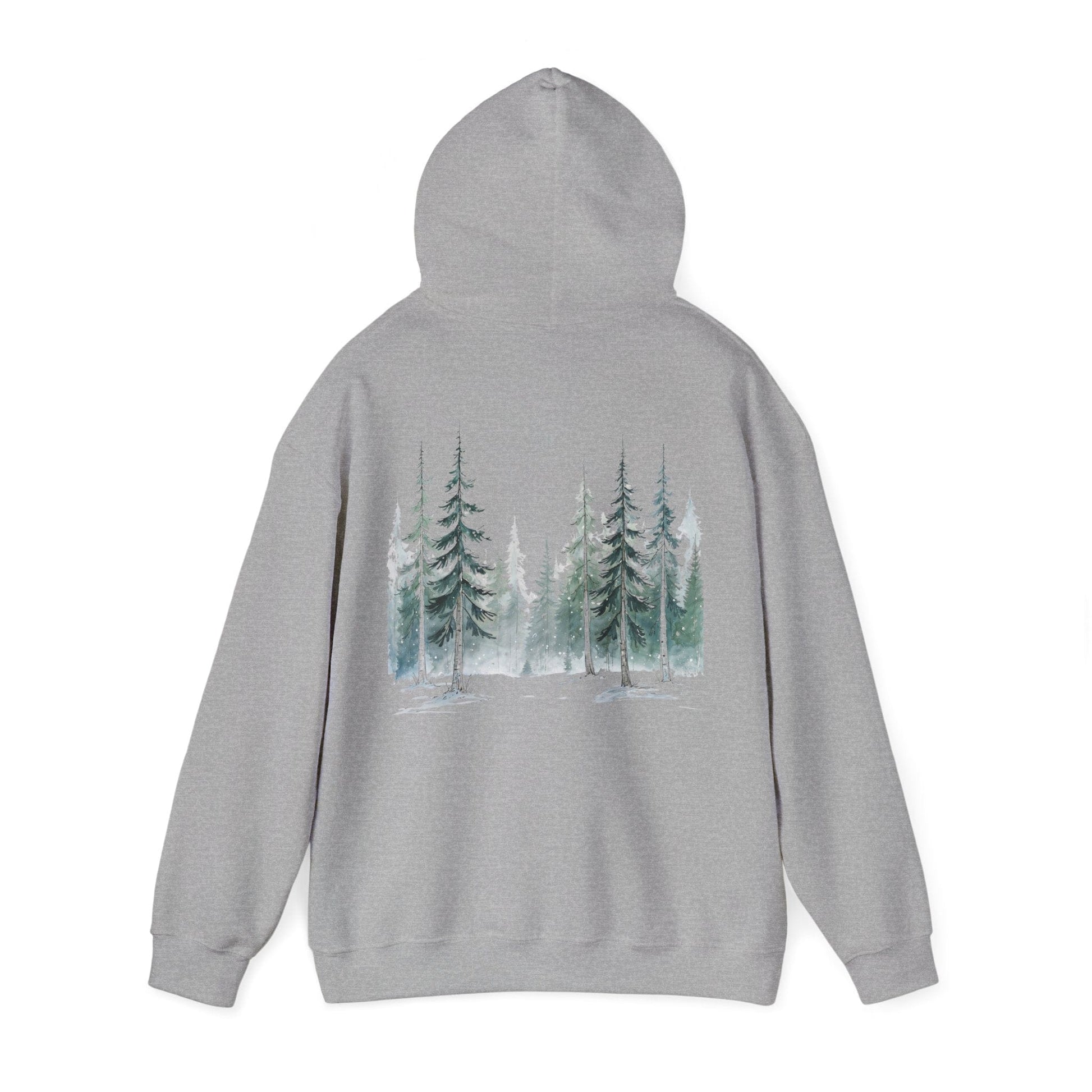 Sport Grey | Snowfall Forest Hoodie, back view 2
