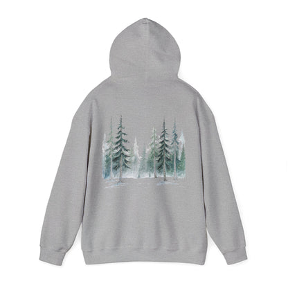 Sport Grey | Snowfall Forest Hoodie, back view 2