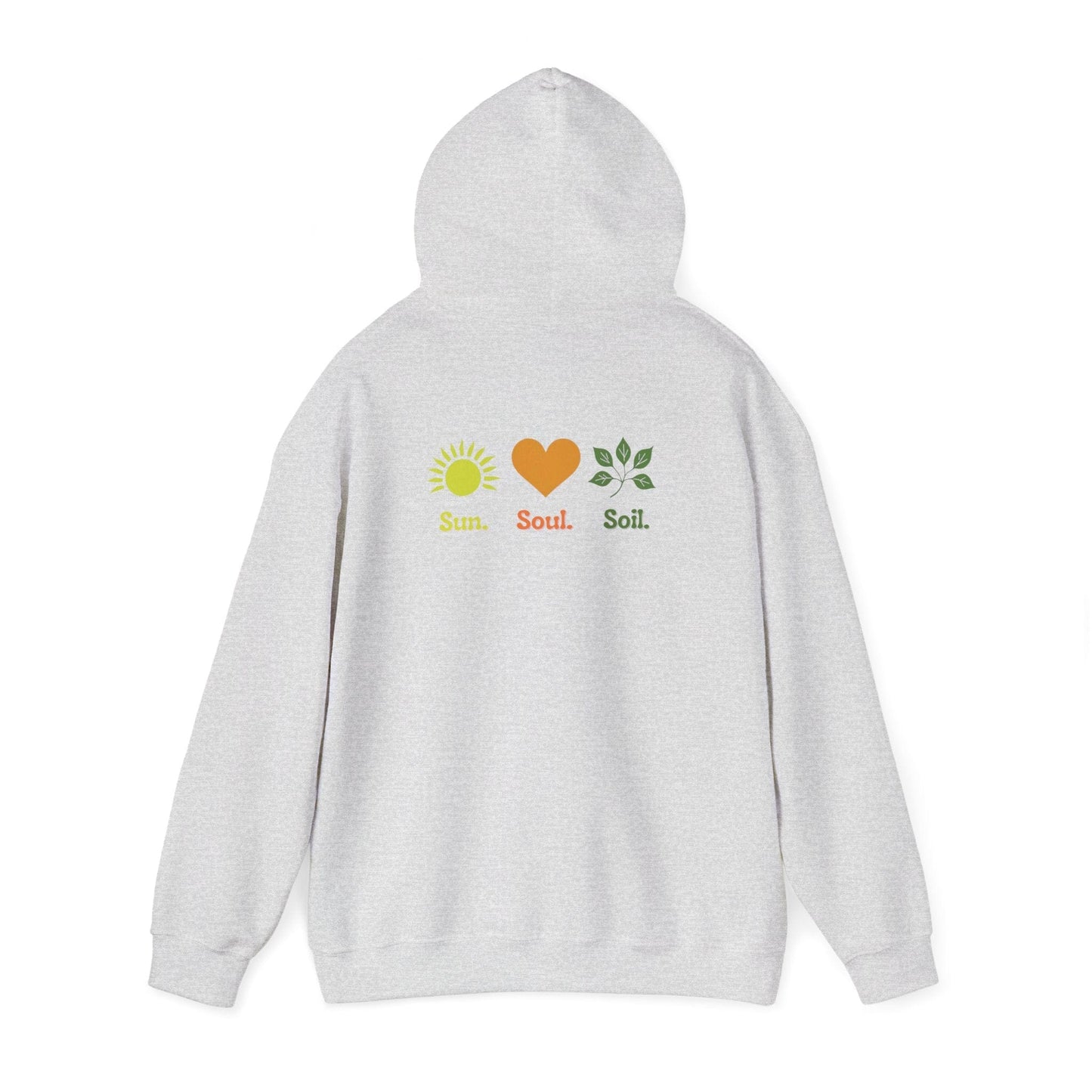 Ash | Sun. Soul. Soil. Hoodie, back view 2