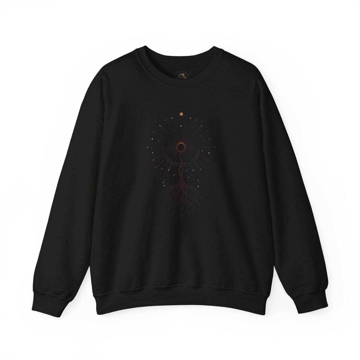 Black | The Cosmic Root Sweatshirt, front view