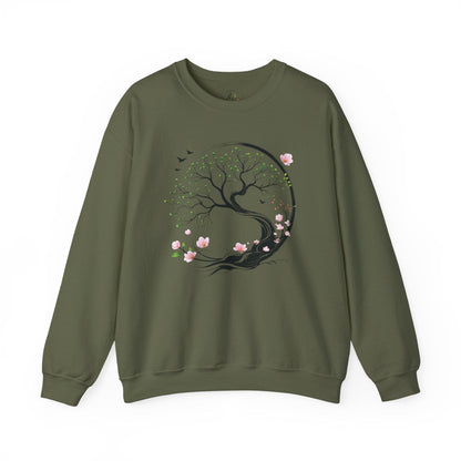 Military Green | Unfolding Grace Sweatshirt, front view