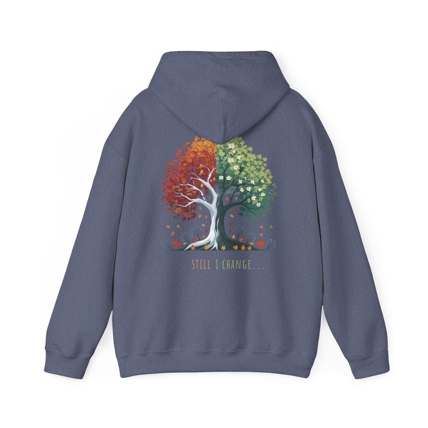 Heather Navy | Still I Change Hoodie, back view 2
