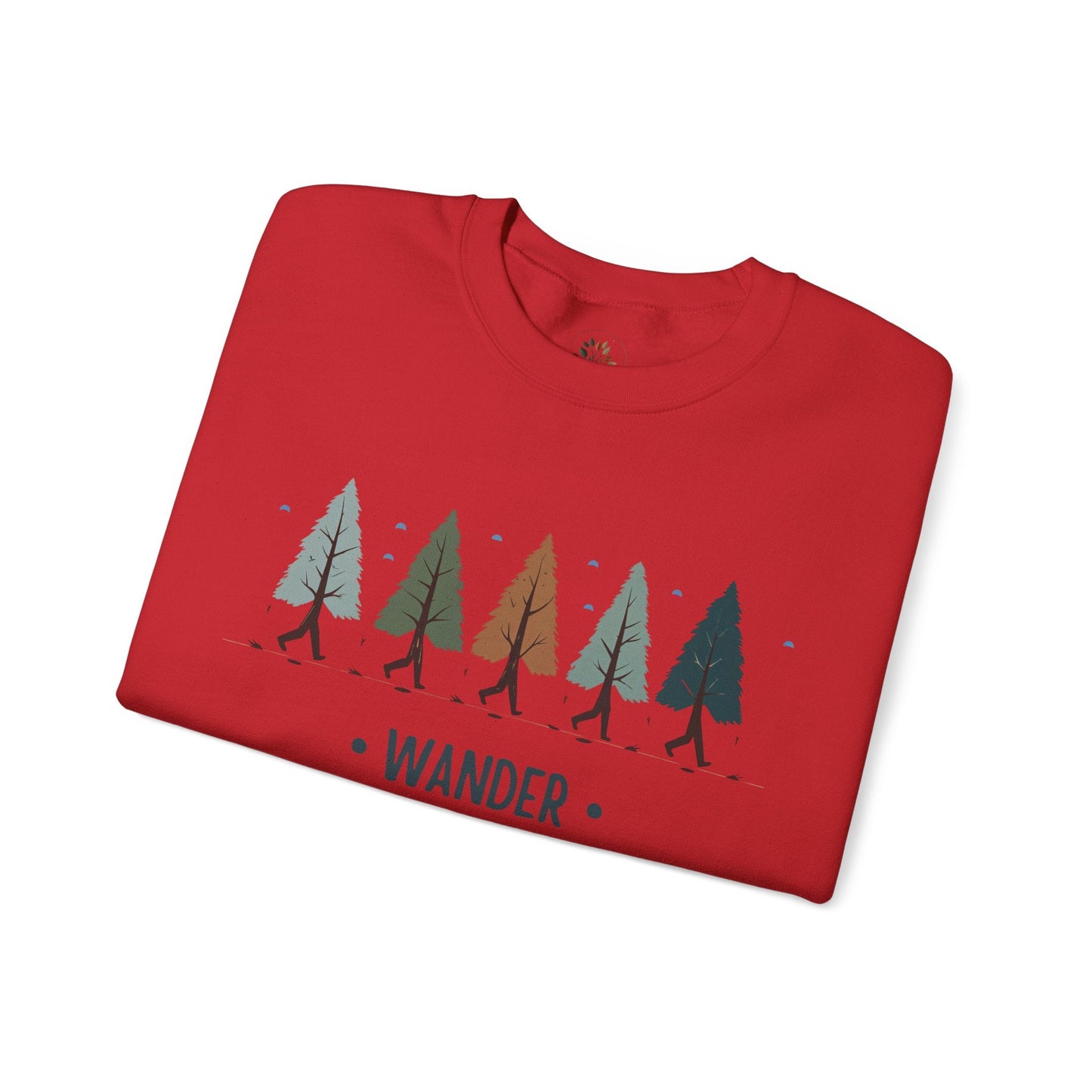 Red | Wander with the Trees Sweatshirt, folded view