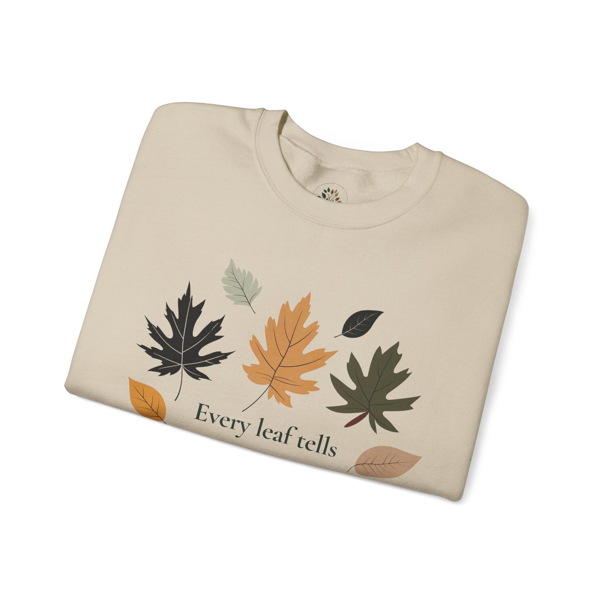 Sand | Every Leaf tells a Story Sweatshirt, folded view