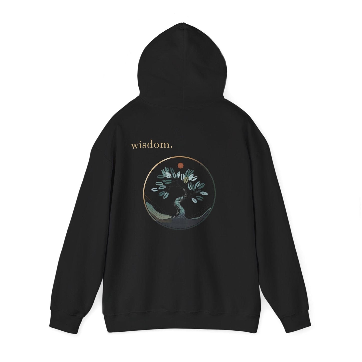 Black | Wisdom Hoodie, back view 2