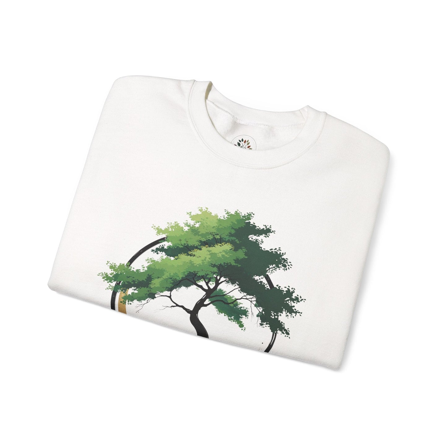 White | The Zen Tree Sweatshirt, folded view