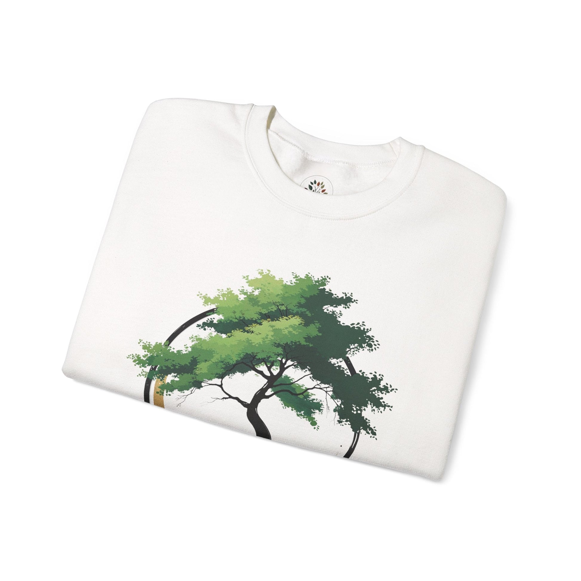 White | The Zen Tree Sweatshirt, folded view