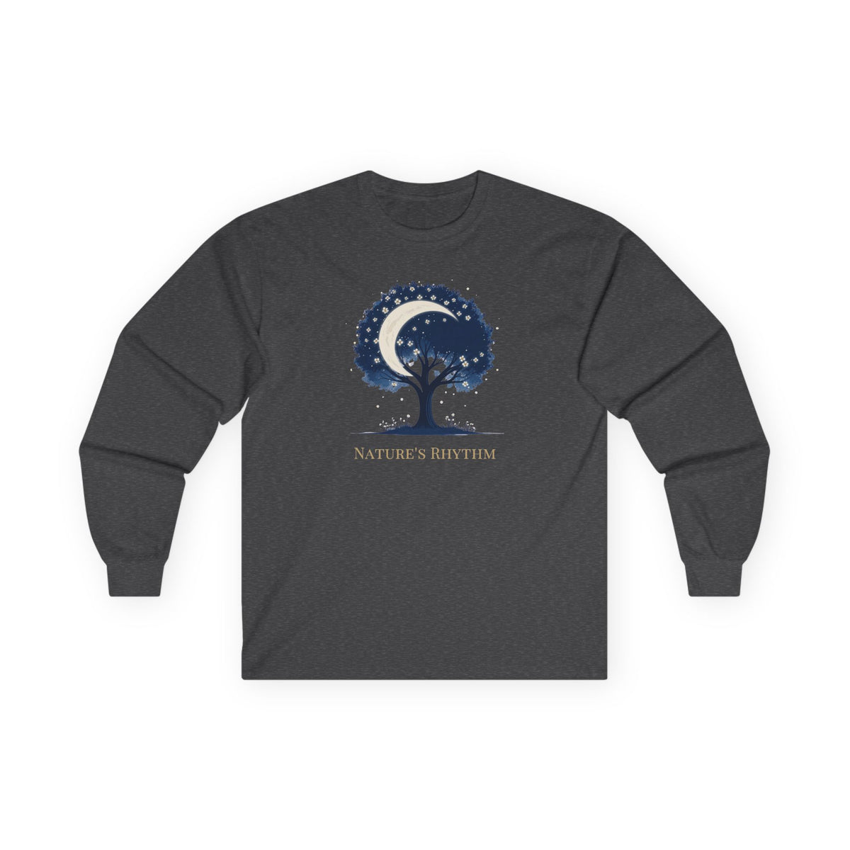 Dark Heather | Nature's Rhythm Long Sleeve Tee, front view