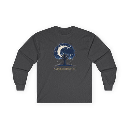 Dark Heather | Nature's Rhythm Long Sleeve Tee, front view