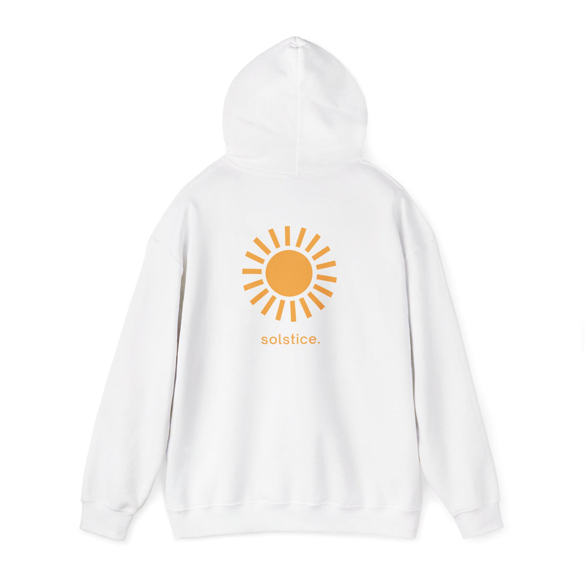 White | Solstice Hoodie, back view 2