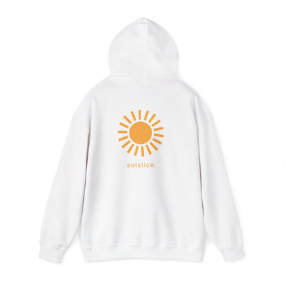 White | Solstice Hoodie, back view 2