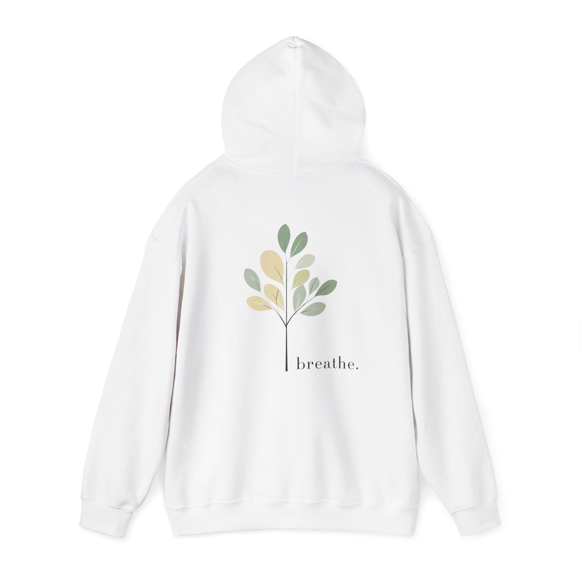 White | Breathe Hoodie, back view 2