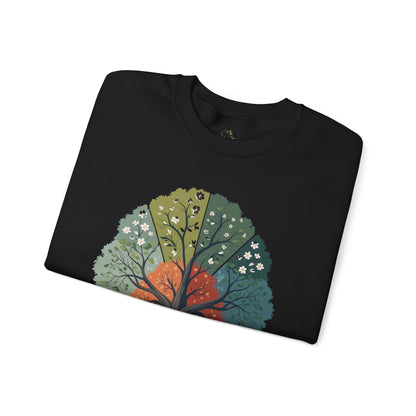 Black | Circle of Seasons Sweatshirt, folded view
