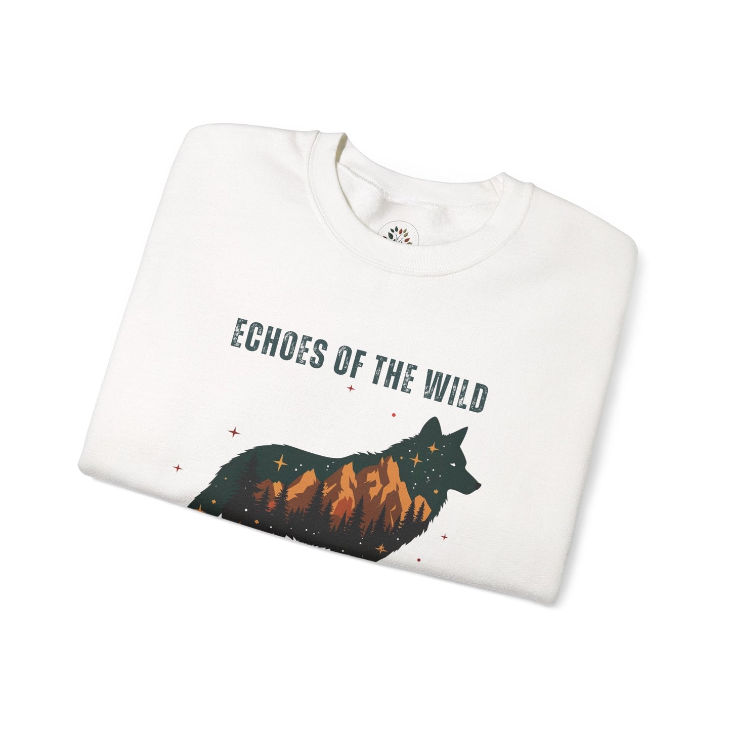 White | Echoes of the Wild Sweatshirt, folded view