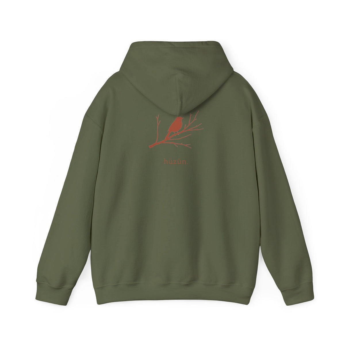 Military Green | Hüzün Hoodie, back design view