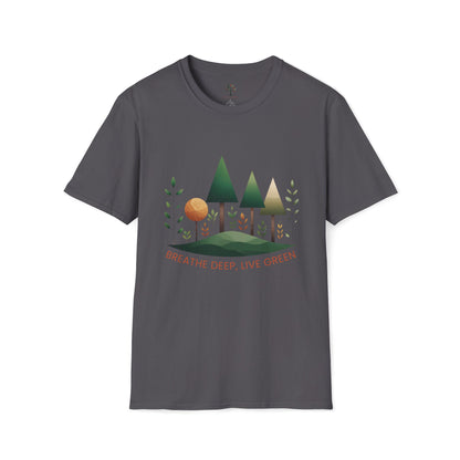 Charcoal | Breathe Deep, Live Green, front view