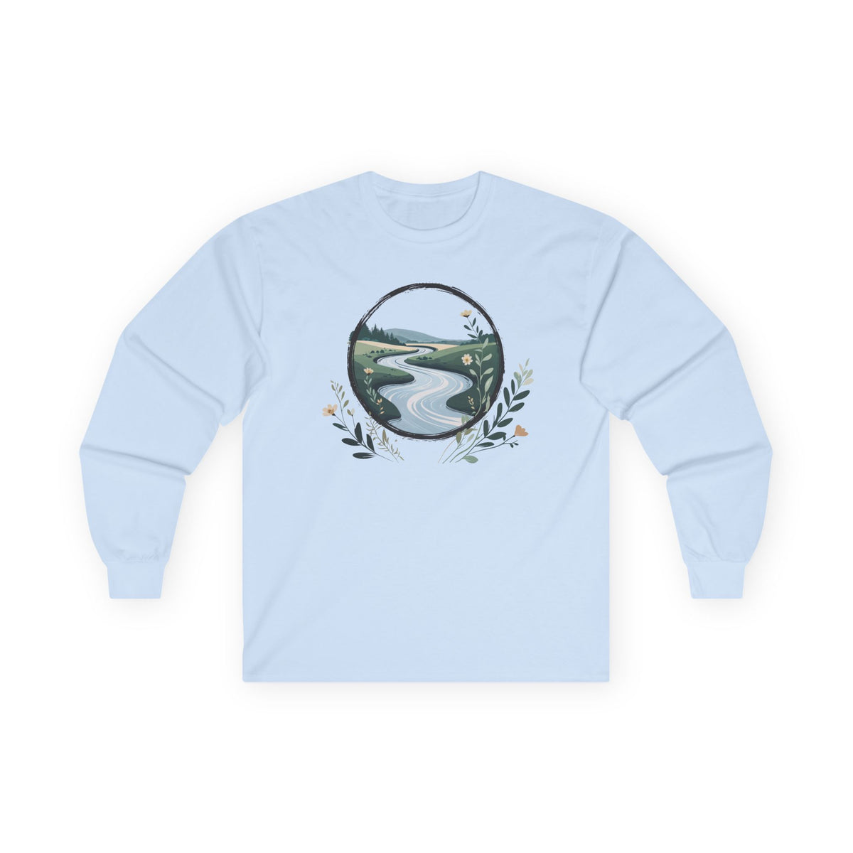 Light Blue | River of Grace Long Sleeve Tee, front view