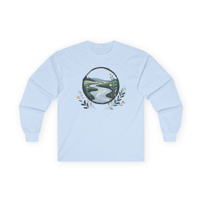 Light Blue | River of Grace Long Sleeve Tee, front view