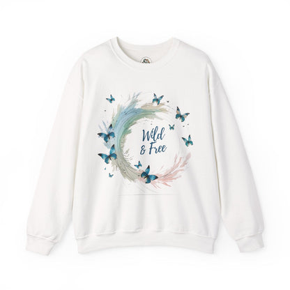 White | Wild & Free Sweatshirt, front view