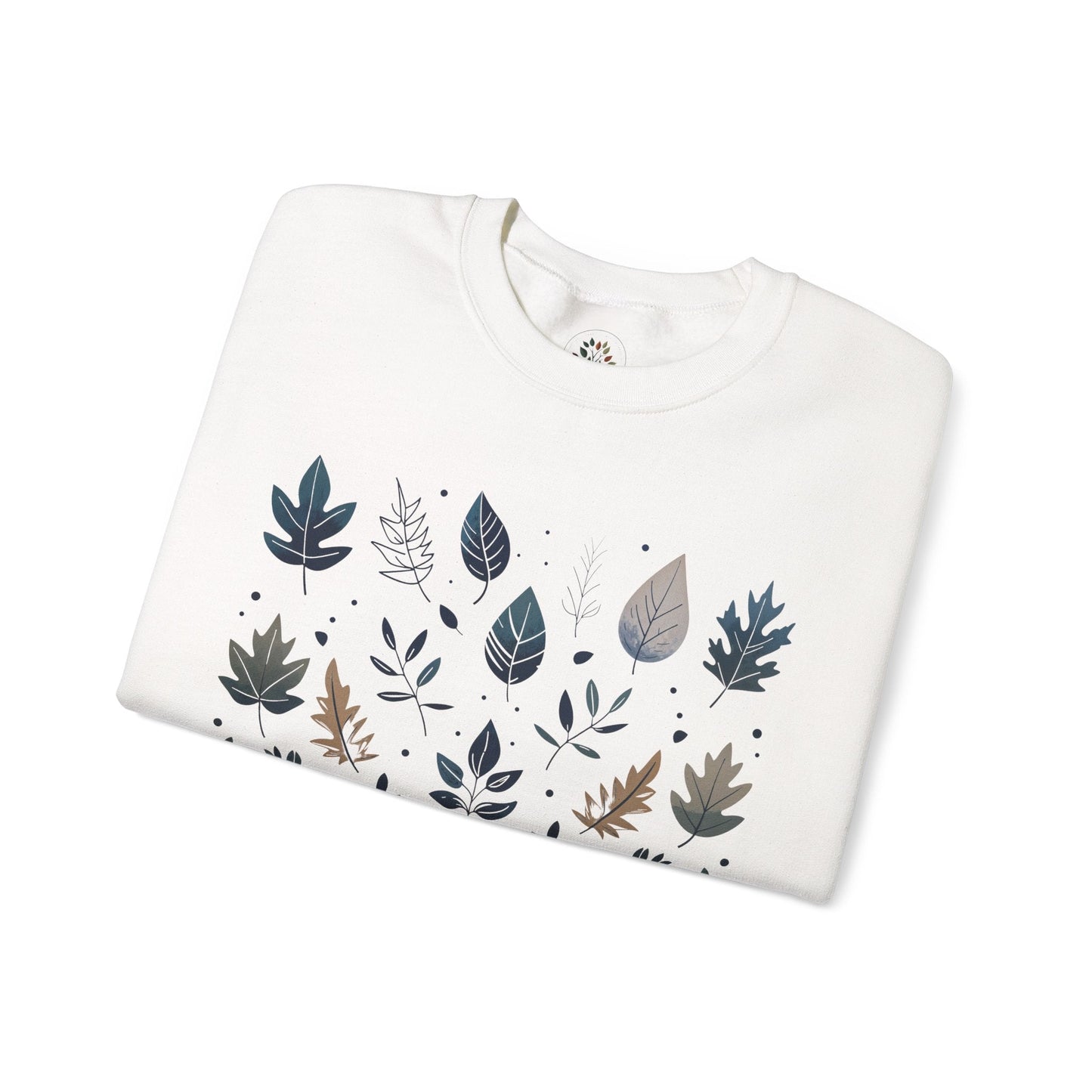 White | Botanical Harmony Sweatshirt, folded view