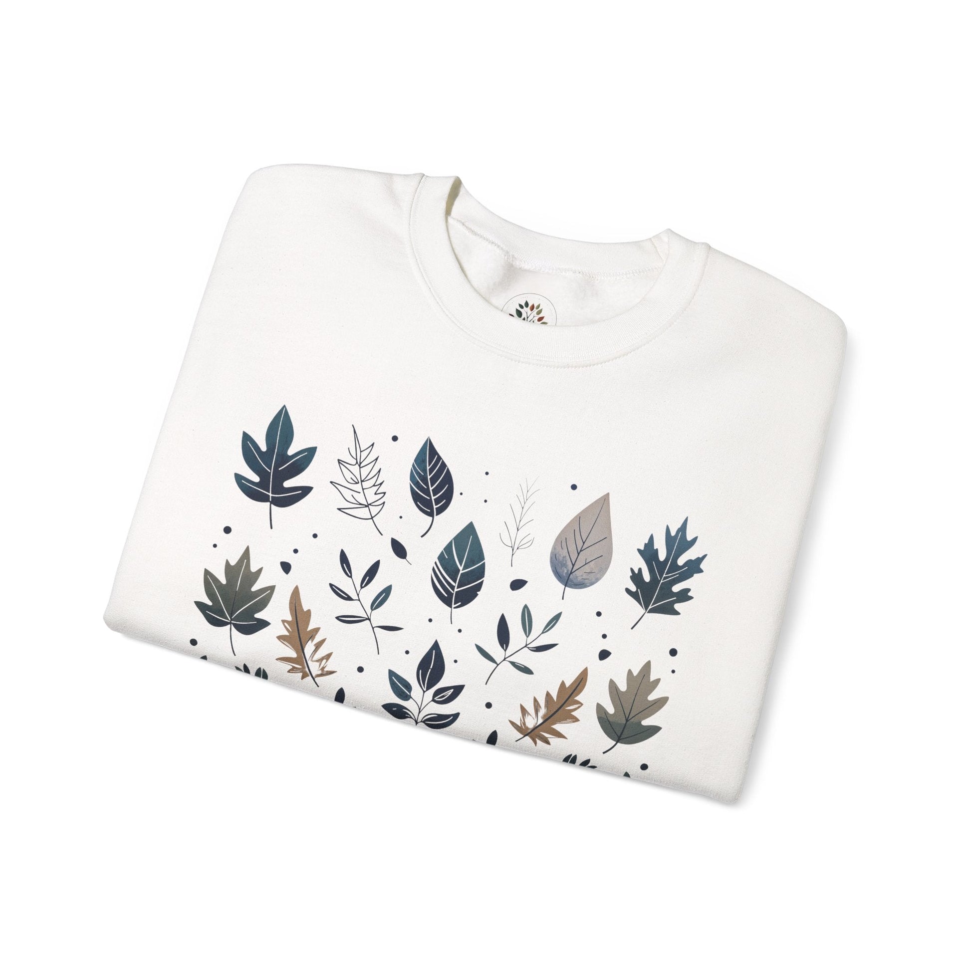 White | Botanical Harmony Sweatshirt, folded view