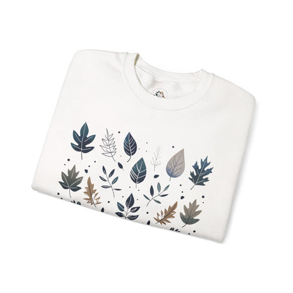 White | Botanical Harmony Sweatshirt, folded view