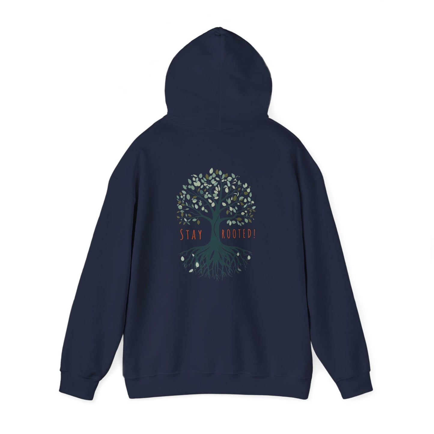 Navy | Stay Rooted! Hoodie, back view 2