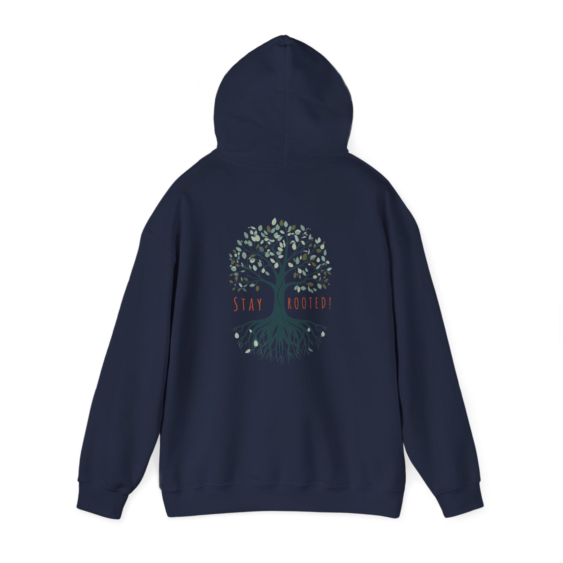 Navy | Stay Rooted! Hoodie, back view 2