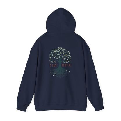 Navy | Stay Rooted! Hoodie, back view 2
