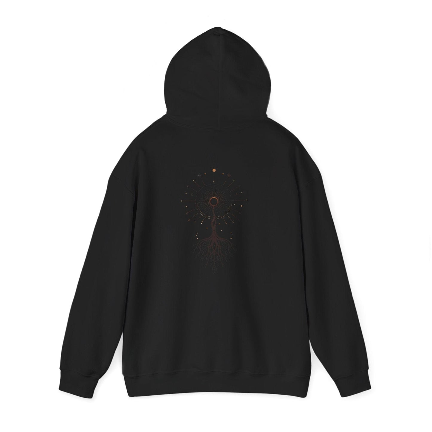 Black | The Cosmic Root Hoodie, back view 2