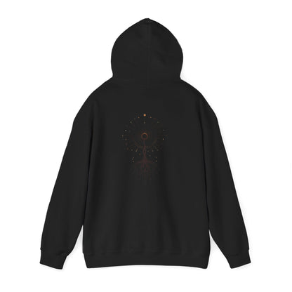 Black | The Cosmic Root Hoodie, back view 2