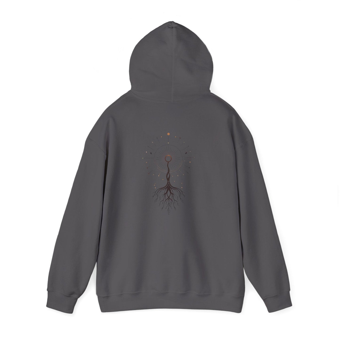 Charcoal | The Cosmic Root Hoodie, back view 2