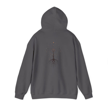 Charcoal | The Cosmic Root Hoodie, back view 2