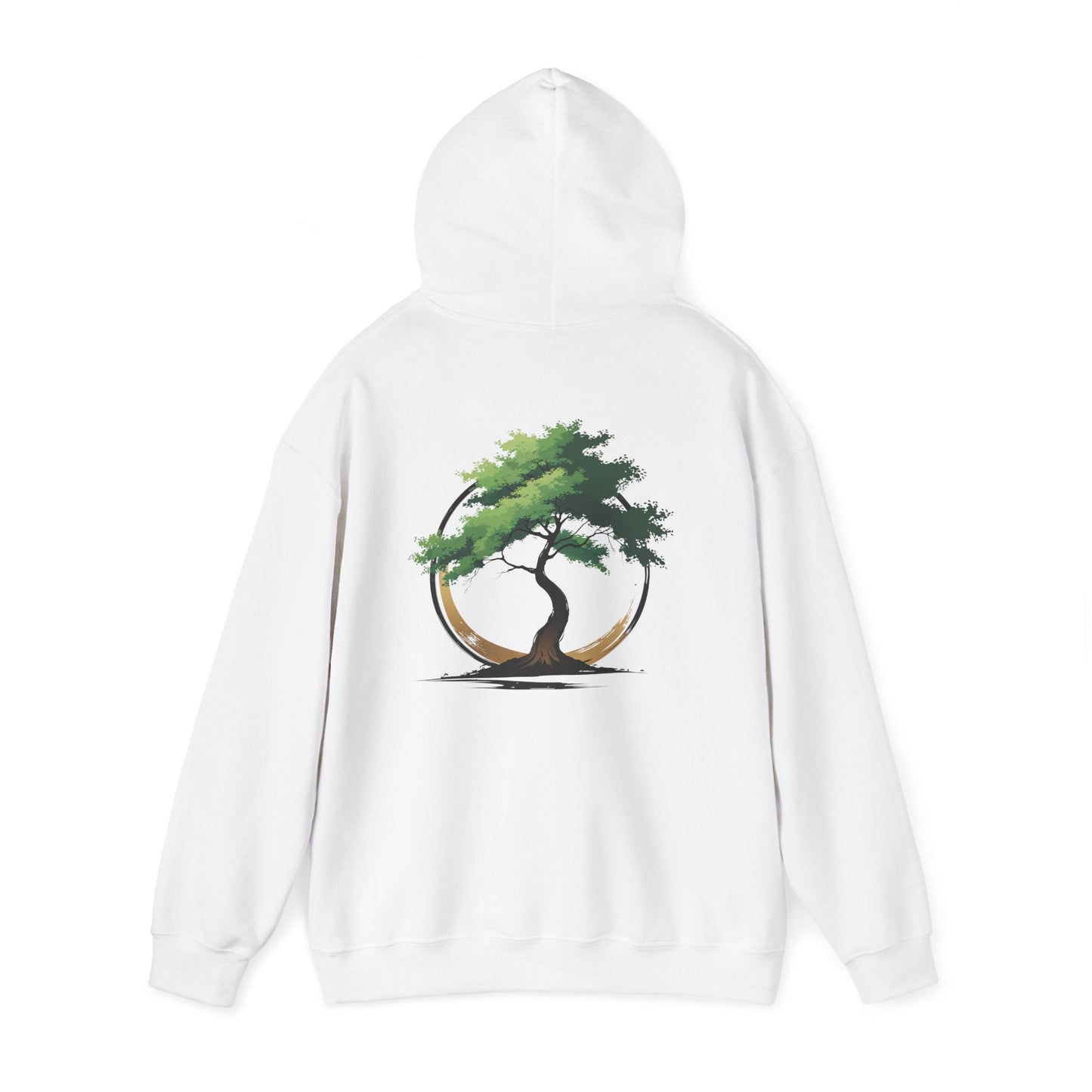White | The Zen Tree Hoodie, back view 2