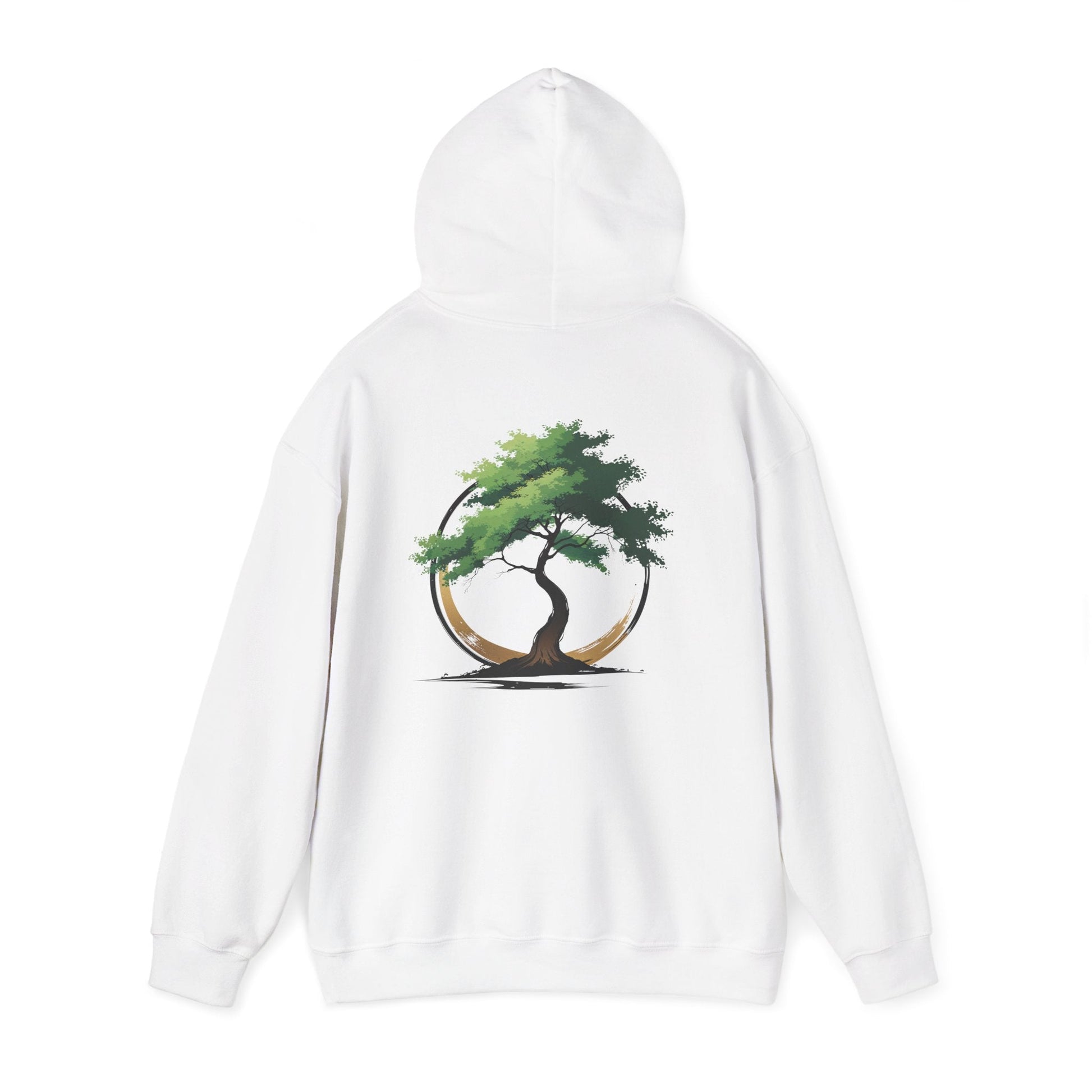 White | The Zen Tree Hoodie, back view 2