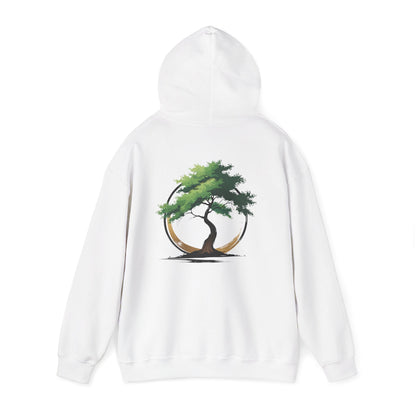 White | The Zen Tree Hoodie, back view 2