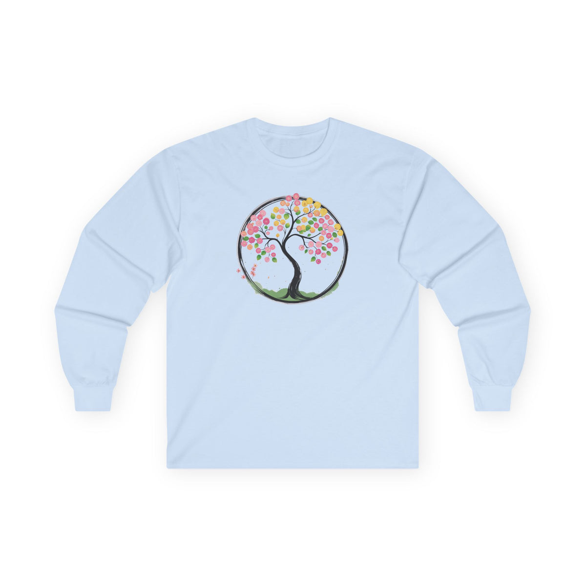 Light Blue | Joy in Bloom Long Sleeve Tee, front view