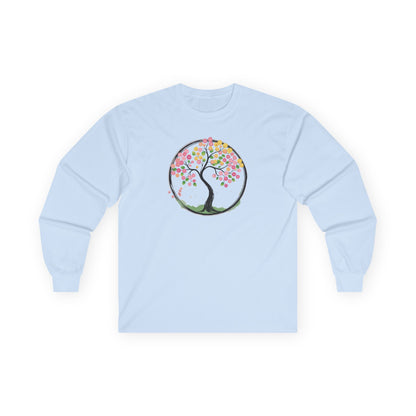 Light Blue | Joy in Bloom Long Sleeve Tee, front view