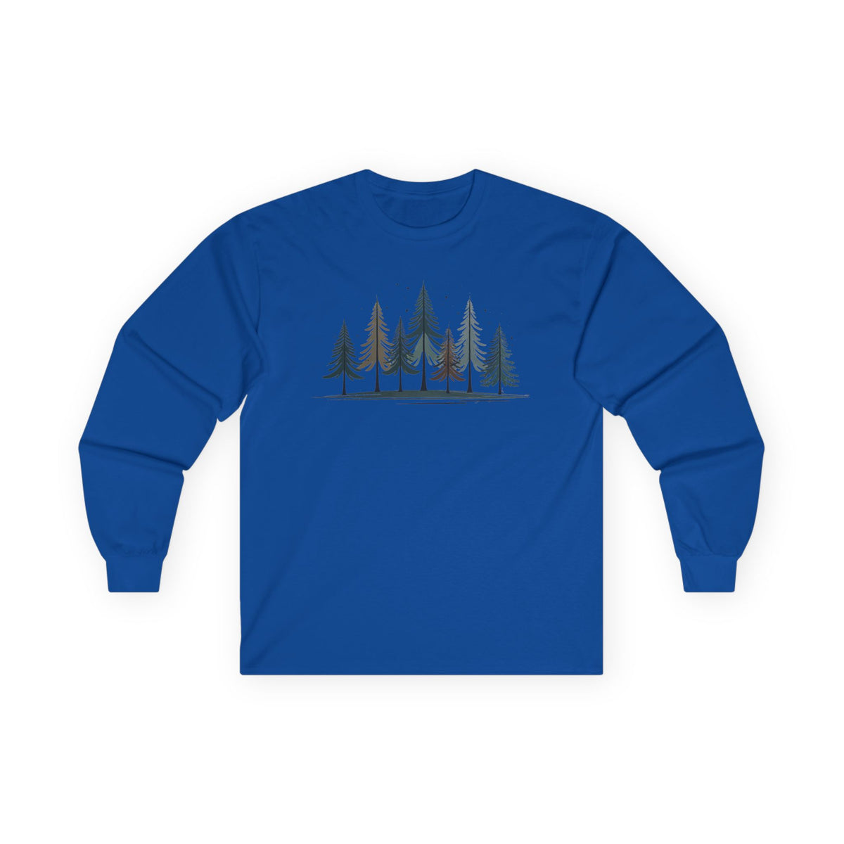 Royal | Silent Pines Long Sleeve Tee, front view