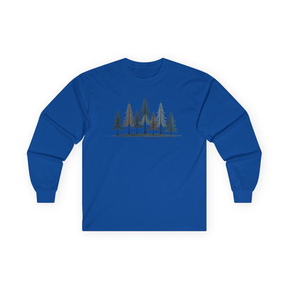 Royal | Silent Pines Long Sleeve Tee, front view