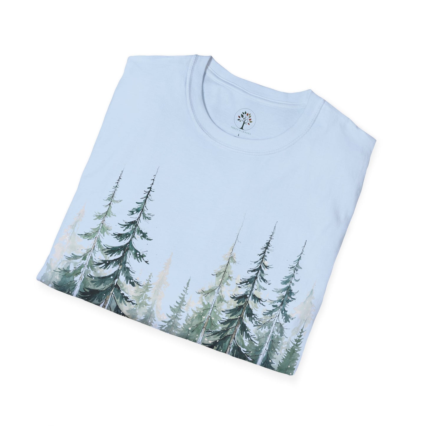 Light Blue | Snowfall Forest, folded view