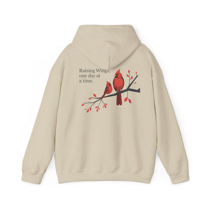 Sand | Raising Wings, One day at a time. Hoodie, back design view