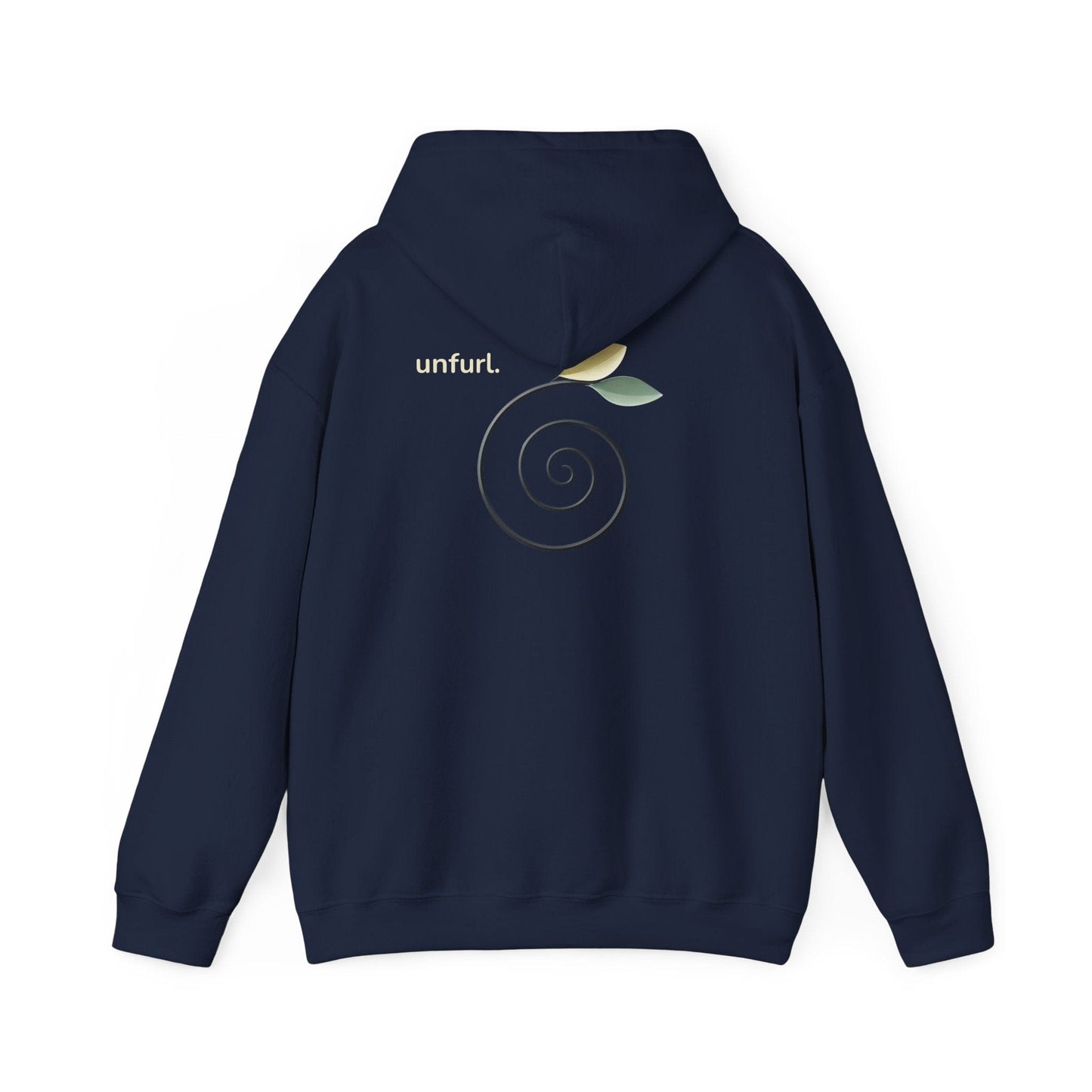 Navy | Unfurl Hoodie, back design view