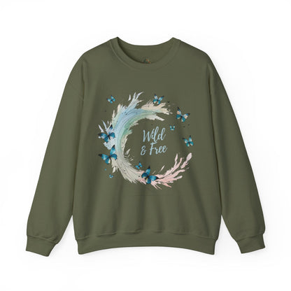 Military Green | Wild & Free Sweatshirt, front view