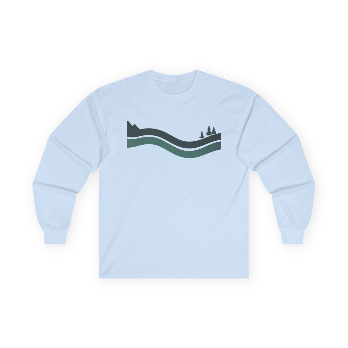 Light Blue | River Long Sleeve Tee, front view